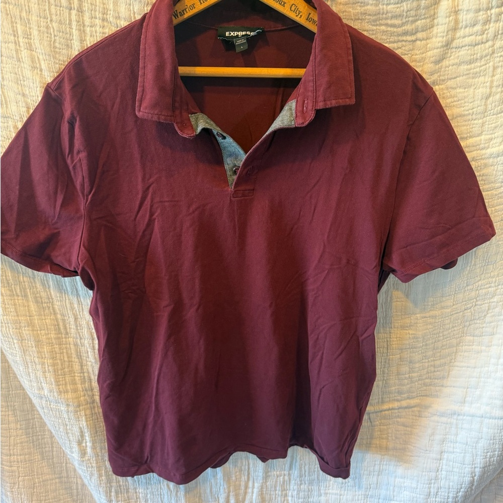 Express Men's Deep Red Polo Shirt